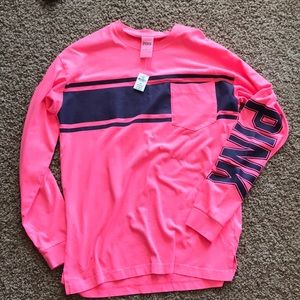Bright pink w/navy blue accent PINK Sz S